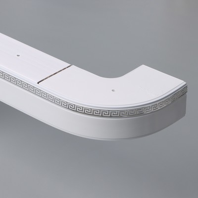 Карниз двухрядный, «Ультракомпакт. Лабиринт», 200 см, с декоративной планкой, белый