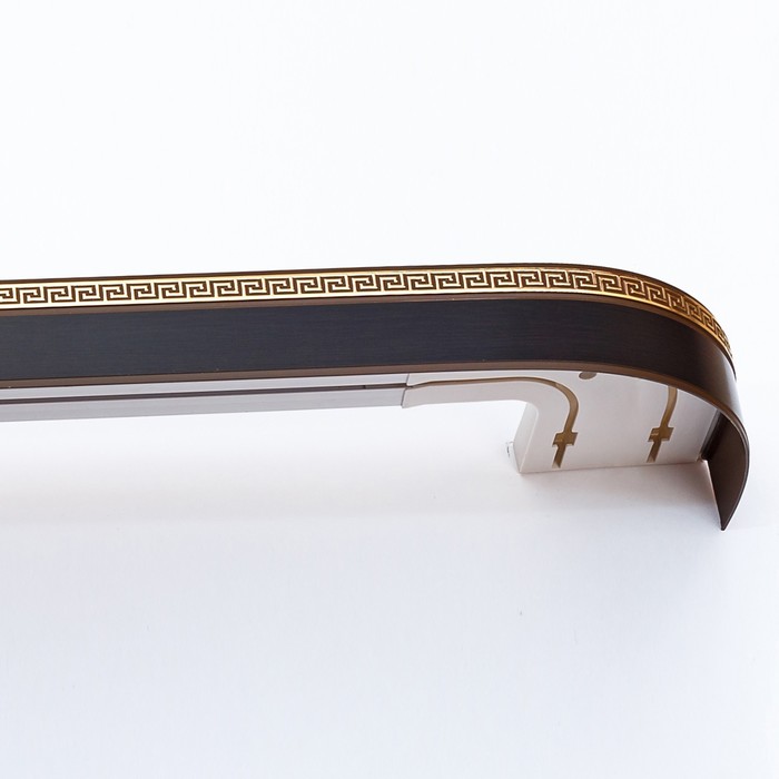 Карниз двухрядный «Ультракомпакт. Лабиринт», 300 см, с декоративной планкой, венге