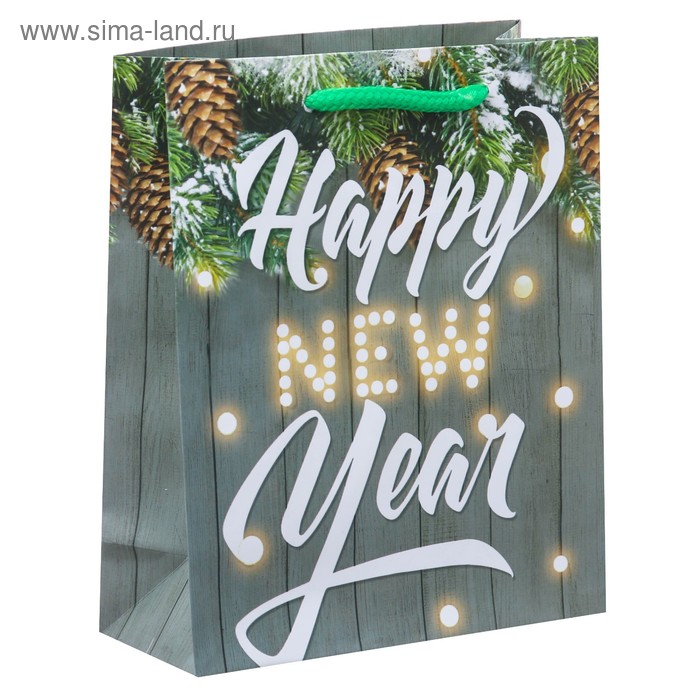Пакет ламинированный вертикальный Happy New Year, 12 × 15 × 5,5 см - Фото 1