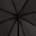 Зонт полуавтоматический «Однотонный», 3 сложения, 8 спиц, R = 49/55 см, D = 110 см, цвет чёрный - фото 9312377