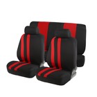 Авточехлы на сиденья TORSO Premium универсальные, 6 предметов, чёрно-красный AV-9 - Фото 1