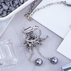 Кольцо для платка «Карамболь», цвет серый в черненом серебре - Фото 4