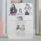 Кольцо для платка «Карамболь», цвет серый в черненом серебре - Фото 3