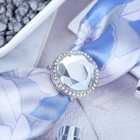 Кольцо для платка «Кристалл» круг, цвет белый в серебре - Фото 1