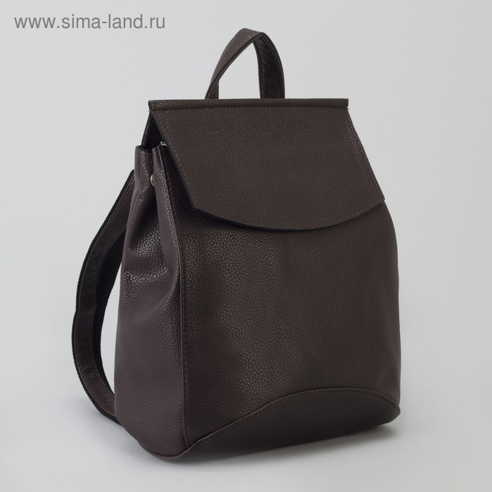 Сумка-рюкзак, отдел с перегородкой на молнии, наружный карман, цвет коричневый - Фото 1