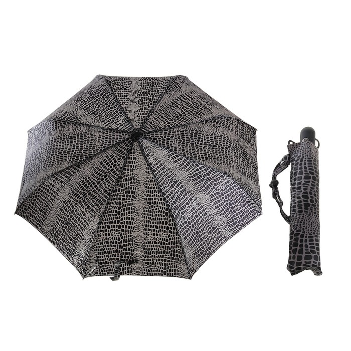 Зонт полуавтоматический "Рептилия", R=55см, цвет тёмно-серый - Фото 1