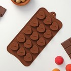 Форма для шоколада Доляна «Сердце», силикон, 21×10×1,5 см, 15 ячеек (3×2,3 см), цвет коричневый - Фото 2