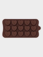 Форма для конфет и шоколада Доляна «Сердце», силикон, 21×10×1.5 см, 15 ячеек (3×2.3 см), коричневая - Фото 2