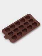 Форма для конфет и шоколада Доляна «Сердце», силикон, 21×10×1.5 см, 15 ячеек (3×2.3 см), коричневая - Фото 3