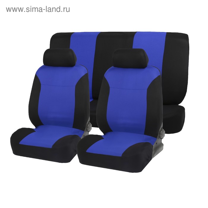 Авточехлы на сиденья TORSO Premium универсальные, 6 предметов, чёрно-синий AV-20 - Фото 1