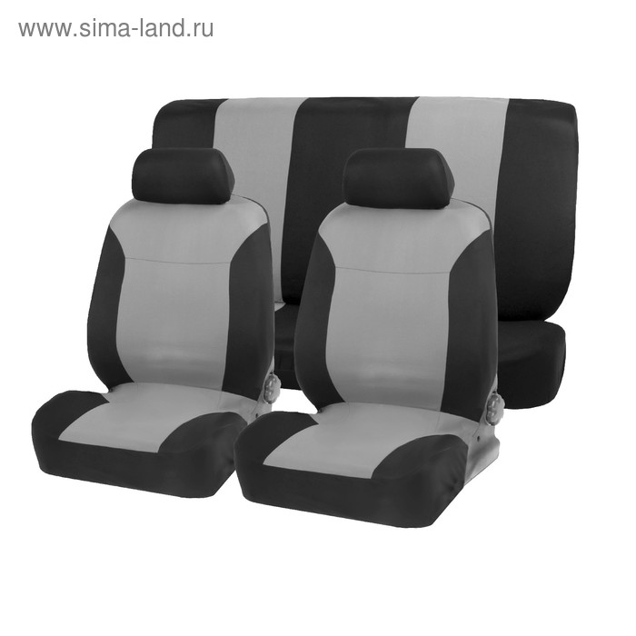 Авточехлы на сиденья TORSO Premium универсальные, 6 предметов, чёрно-серый AV-22 - Фото 1