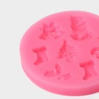 Силиконовый молд «Новогодняя атрибутика», 6,5×6,5 см, цвет розовый - Фото 3