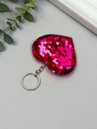Брелок для ключей на кольце «Пайетки. Сердечко», текстиль, 9×8 см, МИКС - Фото 6