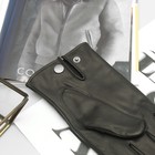 Перчатки мужские, размер 23, кожа козы, подклад флис, цвет чёрный - Фото 2