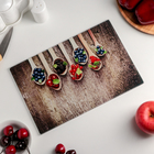 Доска разделочная стеклянная Доляна «Молодые ягоды», 30×20 см - фото 2355919