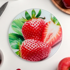 Доска разделочная Доляна «Сладкая клубничка», d=20 см - Фото 1