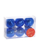 Ёлочные игрушки «Волна», шары новогодние, d=5 см, набор 6 шт., синий - Фото 4