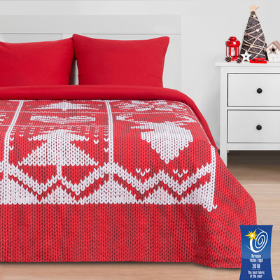 Постельное бельё "Этель" 2 сп Новогодняя вязка 175 х 215 см, 200 х 220 см, 70 х 70 см - 2 шт, поплин