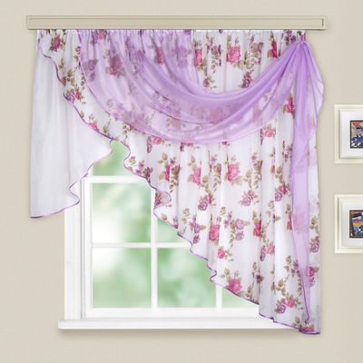 Комплект штор для кухни «Иллюзия», 300х150 см, цвет темно-розовый