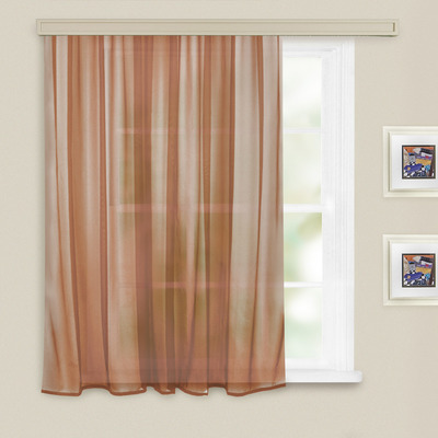 Штора вуаль однотонная 140х145 см, цвет какао