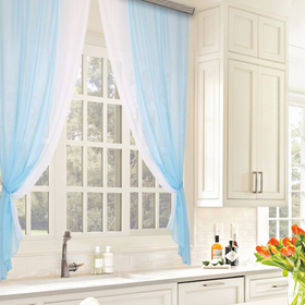 Комплект штор для кухни Лидия 250х160 см, голубой, пэ 100%