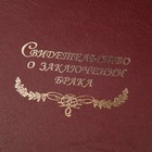 Папка для свидетельства о браке "Бордовый, под кожу" балакрон, 19,5 х 26,5 см - Фото 2