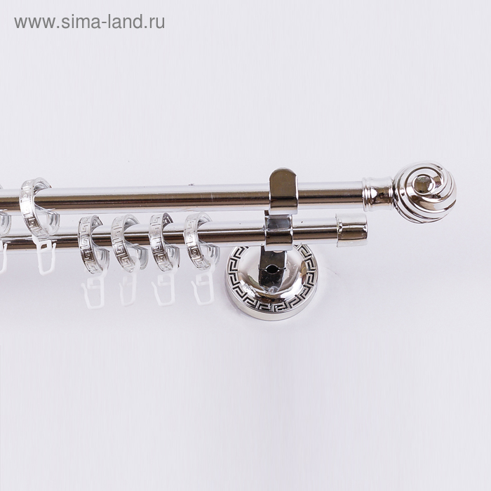 Карниз двухрядный «Фэшн», 160 см, d=1.6 см, цвет серебро - Фото 1