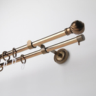 Карниз двухрядный 160 см d=1.6 см «Фэшн» с наконечниками «Орион», цвет старое золото - Фото 1