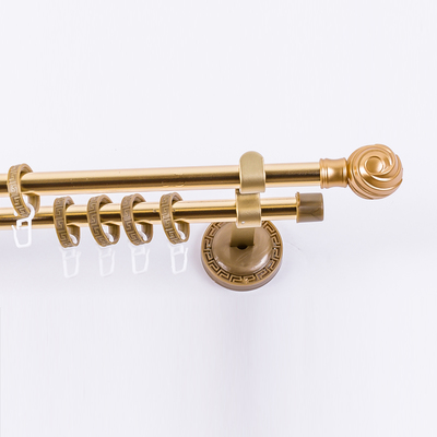 Карниз двухрядный «Фэшн», 200 см, d=1,6 см, с наконечниками «Орион», цвет матовое золото