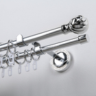 Карниз двухрядный «Фэшн», 280 см, d=1.6 см, с наконечниками «Орион», цвет серебро - Фото 1