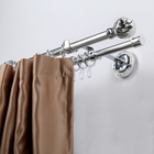 Карниз двухрядный «Фэшн», 280 см, d=1.6 см, с наконечниками «Орион», цвет серебро - Фото 2