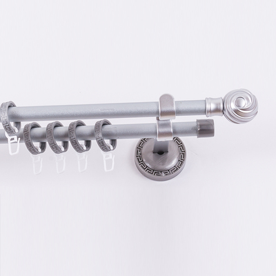 Карниз двухрядный «Фэшн», 360 см, d=1.6 см, с наконечниками «Орион», цвет сатин