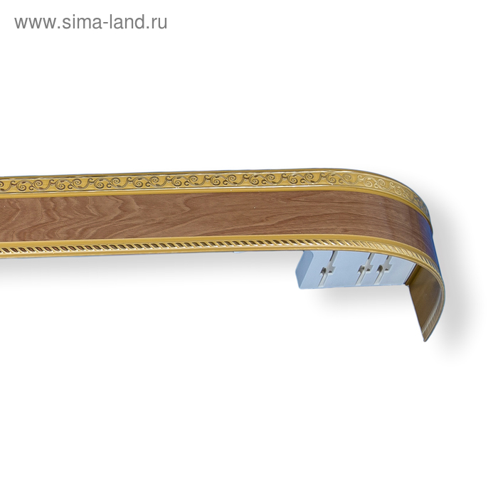 Карниз трёхрядный «Ультракомпакт. Есенин», 300 см, с декоративной планкой 7 см, цвет золото/олива - Фото 1