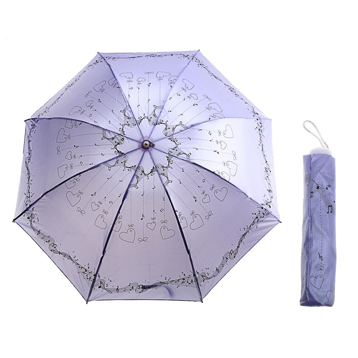 Зонт механический "Соната", R=55см, цвет сиреневый - Фото 1