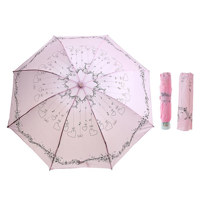 Зонт механический "Соната", R=55см, цвет бледно-розовый - Фото 1