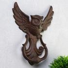 Дверной молоток для входной двери «Летящая сова», чугун, 23.5×18×5 см - Фото 1