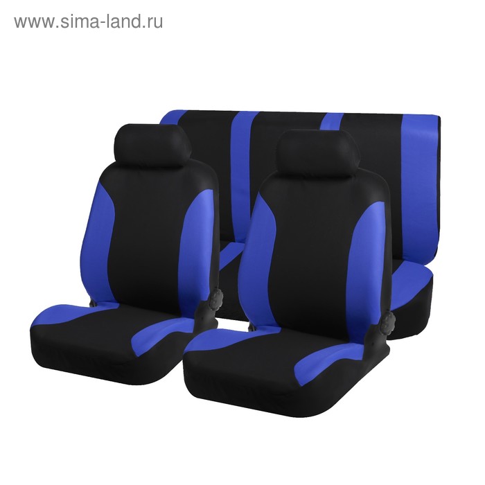 Авточехлы на сиденья TORSO Premium универсальные, 6 предметов, чёрно-синий AV-29 - Фото 1