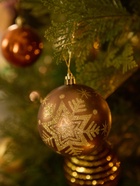 Ёлочные игрушки «Снежинка блеск», шары новогодние, d=8 см, набор 4 шт. - фото 6823816