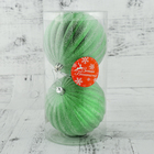 Набор шаров пластик d-10 см, 2 шт "Морозный иней" зелёный - Фото 2