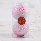 Ёлочные игрушки «Рельеф», шары новогодние, d=10 см, набор 2 шт., розовый - Фото 2