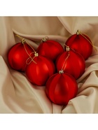 Ёлочные шары «Бархат», новогодние, d=8 см, набор 6 шт., красный - Фото 3