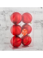 Ёлочные шары «Бархат», новогодние, d=8 см, набор 6 шт., красный - Фото 4