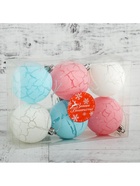 Ёлочные игрушки «Кракле», шары новогодние, d=6 см, набор 6 шт., МИКС - Фото 4