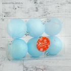 Ёлочные игрушки «Блеск», шары новогодние, набор 6 шт., d=6 см, голубой - Фото 3