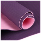 Коврик для фитнеса и йоги Sangh, нескользящий, 183×61×0.8 см, фиолетовый, розовый - Фото 11