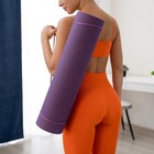 Коврик для йоги 183 × 61 × 0,8 см, двухцветный, цвет фиолетовый - Фото 9