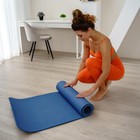 Коврик для йоги Sangh, нескользящий, 183×61×0.8 см, синий - Фото 6