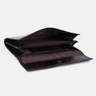 Кошелёк женский «Кайман» на кнопке, 18×3×9 см, с текстурой, тёмно-коричневый - Фото 3