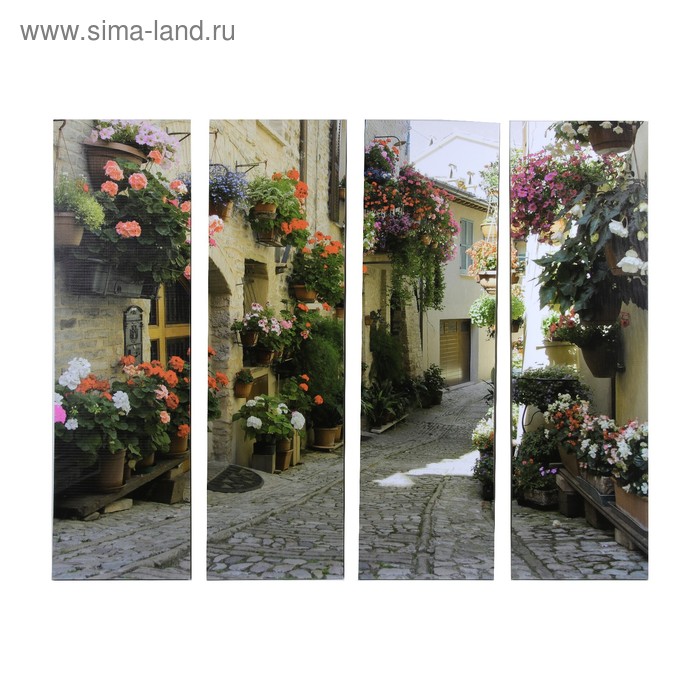 Модульная картина "Улочка-3"(4-30х100) 126х100см - Фото 1