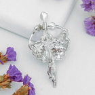 Брошь «Балерина» в плиссированной юбке, цвет серый в серебре - Фото 2